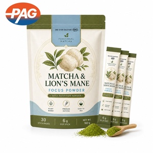 Oem Balanced Energy And Daily Wellness Mushroom Matcha Powder LionS Mane Functional Drink Mix For Calm Focus