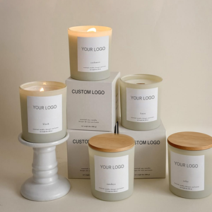 LANJO Custom Logo Scented Candles Private Label Natural Soy Wax Candle Wholesale Luxury Handmade Gift Set
