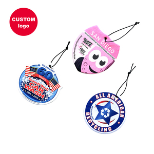 Custom Logo Printed Long Last Strong Fragrance Biodegradable Paper Car Hanging Air Freshener Scented Aroma Card Bulk Wholesale